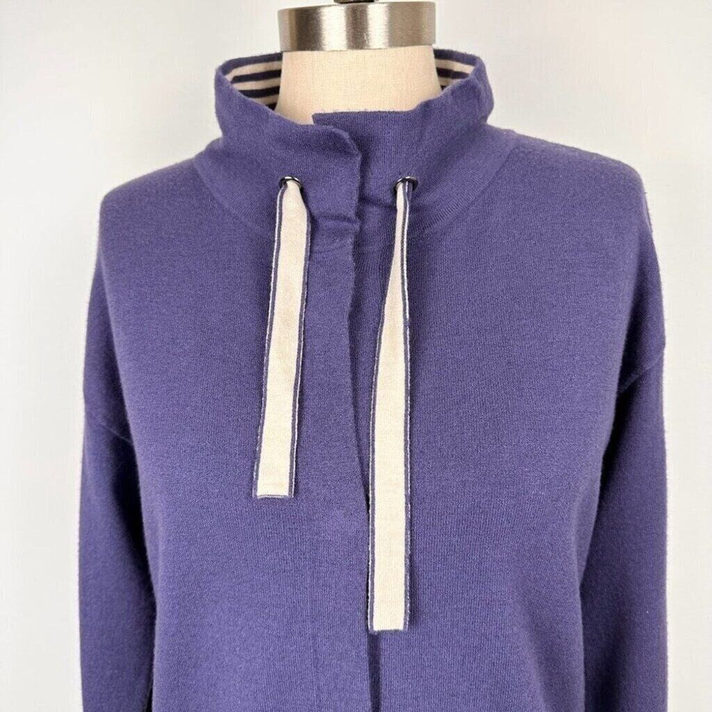 Olsen Women’s Snap Button Mock Neck Sweater Size 4 XS Blue Soft New - Picture 4 of 14